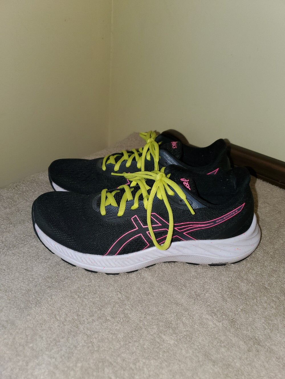 ASICS Gel Excite 8 Black Running Athletic Shoes Sz 8.5